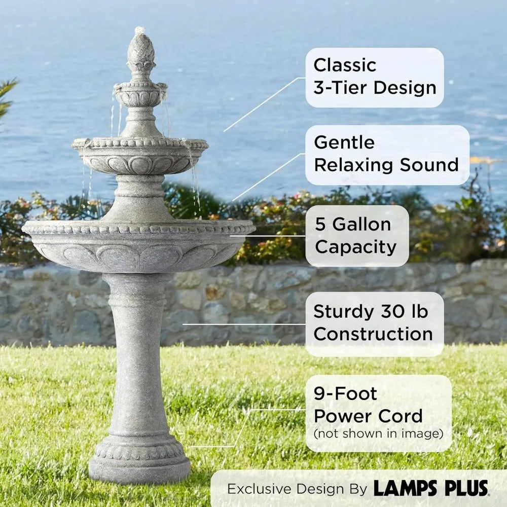 Italian Outdoor Faux Stone Floor Fountain Waterfall