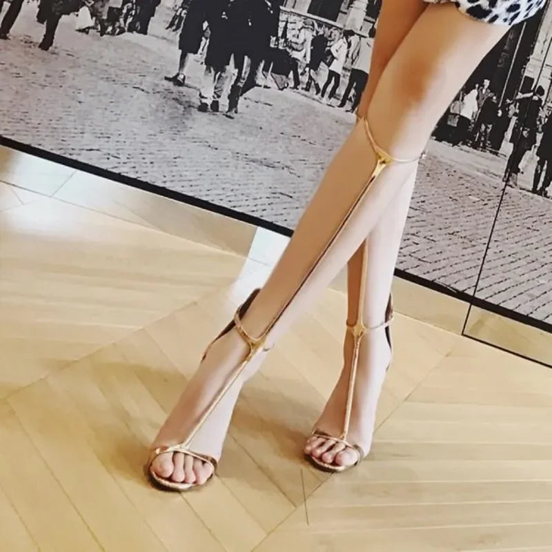 Black T- Strap Cover Heel