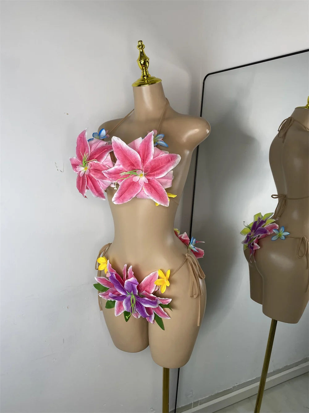 Handmade Flower Two Piece Swimsuit