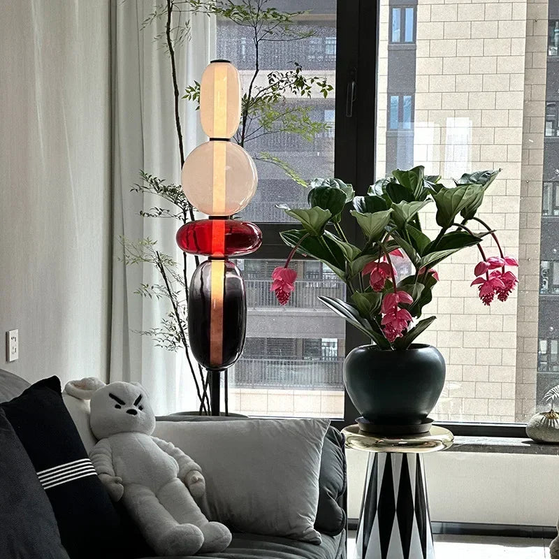 Modern Italian Colored Glass LED Floor Light