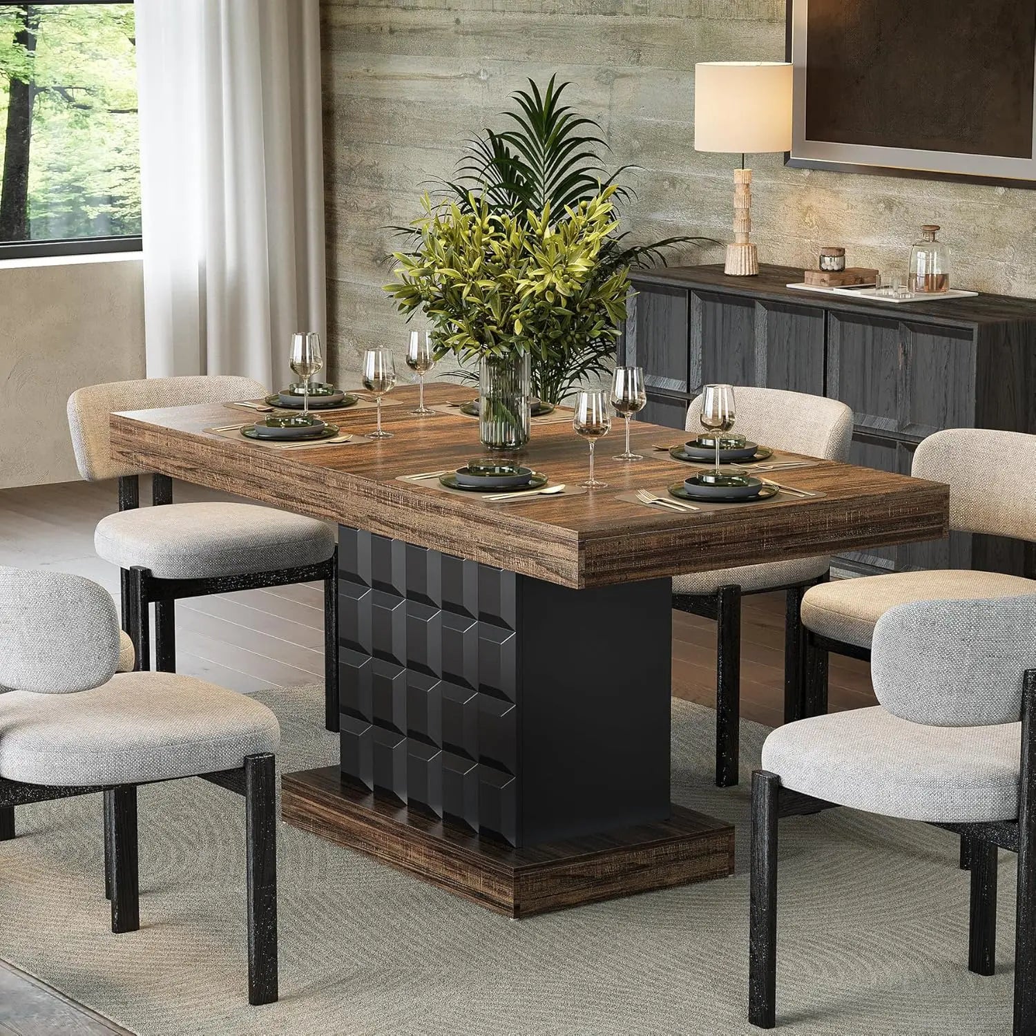 Modern Rectangular Dining Table for 4-6