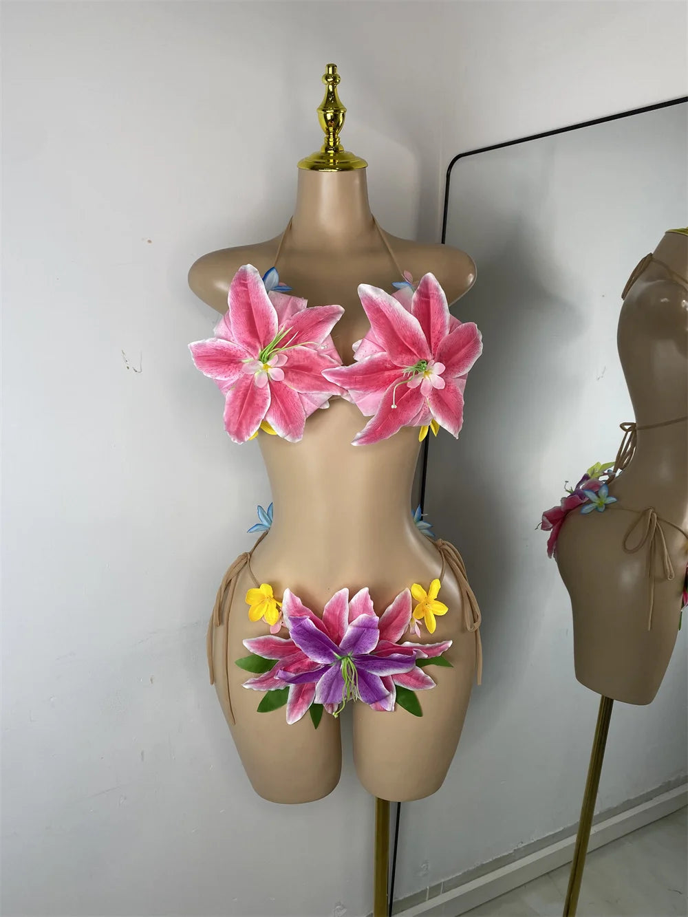 Handmade Flower Two Piece Swimsuit