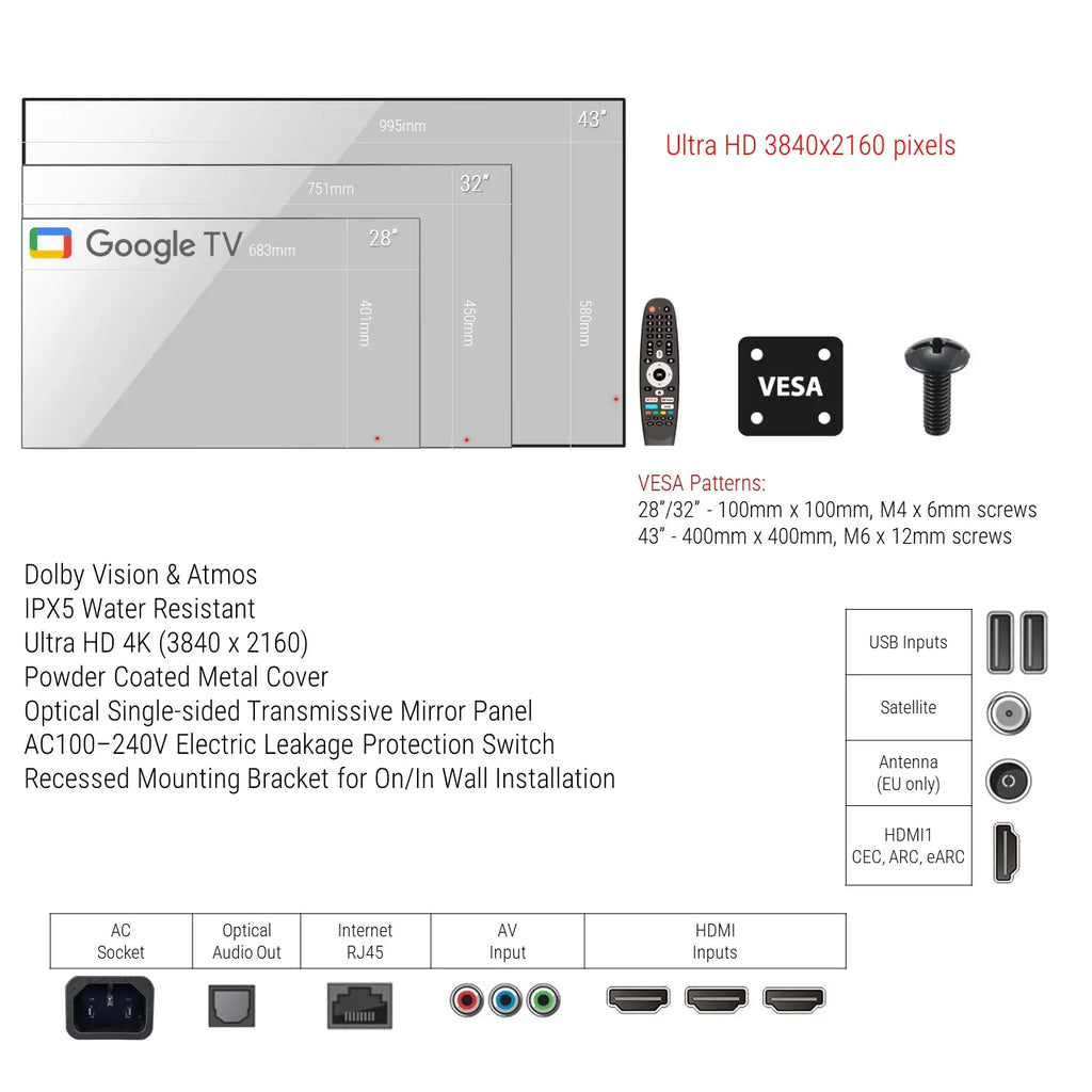 Souria 43 inches Smart Mirror Large Screen