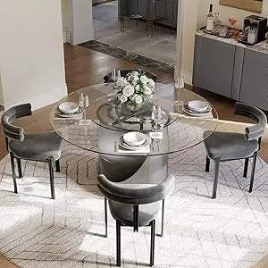 59" Round Dining Table for 4-6