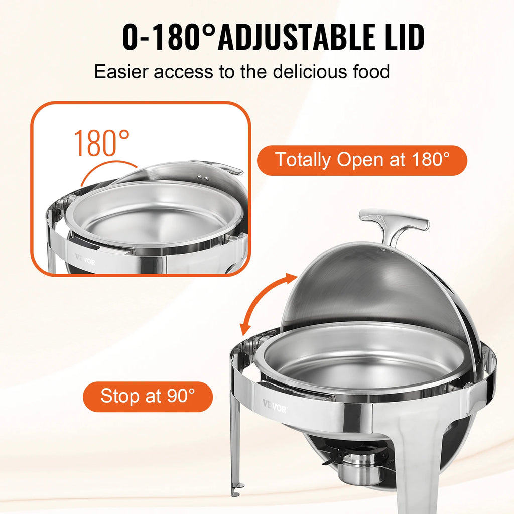 Top Chafing Dish Buffet Set 6 Qt 2 Pack Stainless Steel