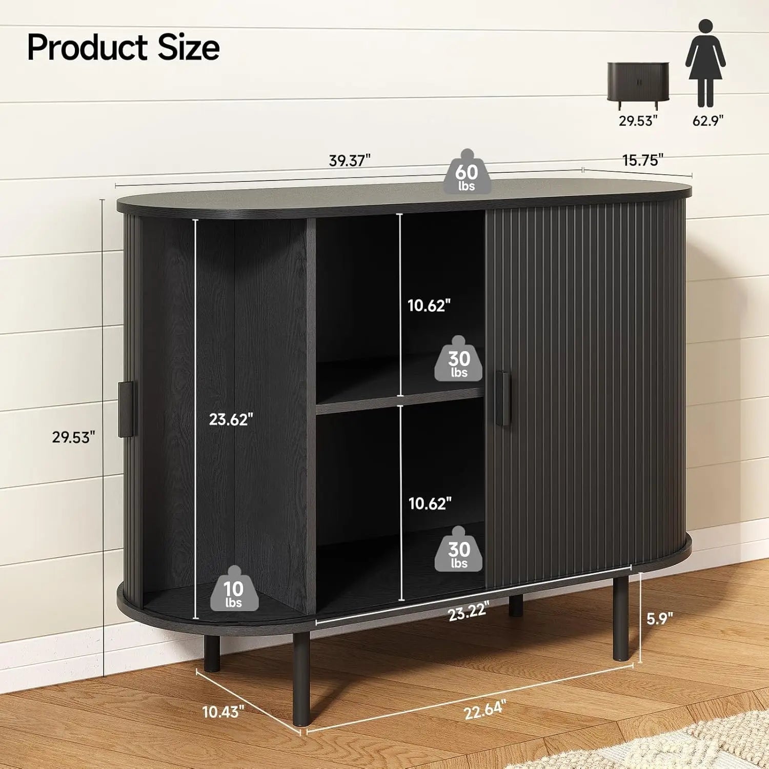 Sideboard Buffet Cabinet with Sliding Door
