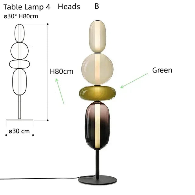 Modern Italian Colored Glass LED Floor Light