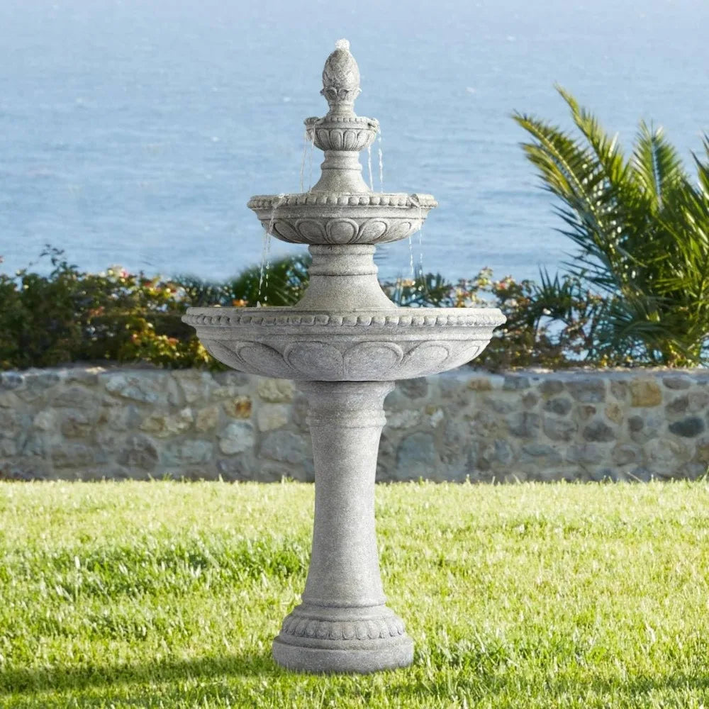Italian Outdoor Faux Stone Floor Fountain Waterfall