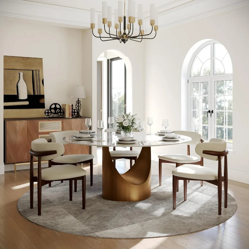 59" Round Dining Table for 4-6