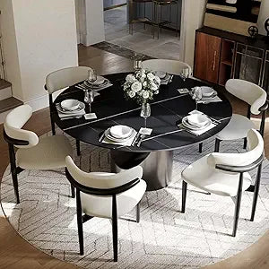 59" Round Dining Table for 4-6
