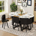 6-Seat Oval Dining Table Set with Cushioned Chairs