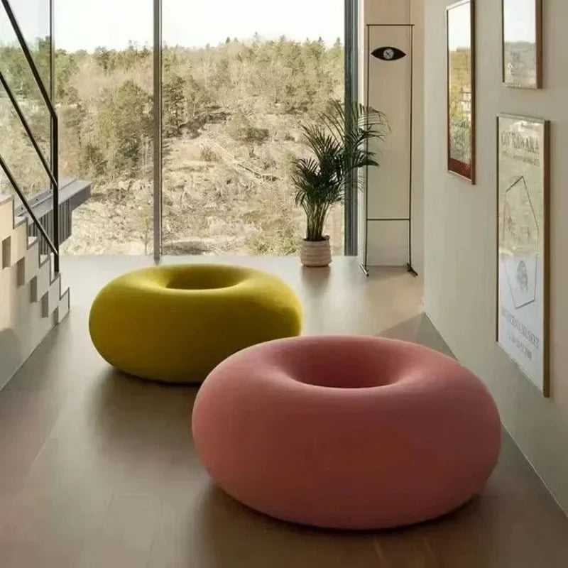 Sofa Donut Round Lazy Single Seat Home Living Room Simple Sofa Advanc Lovely Leisure Chair Elegant Soft Skin-friendly Breathable