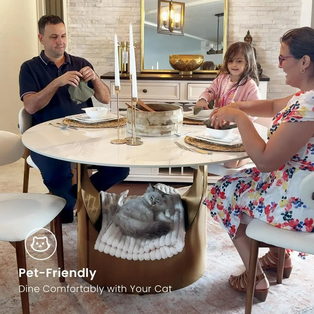 59" Round Dining Table for 4-6