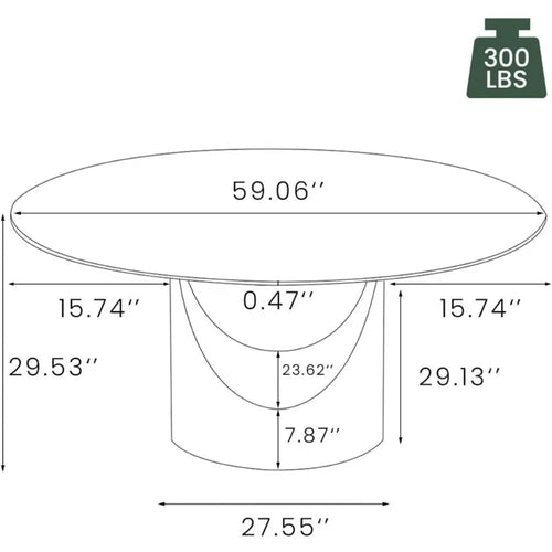 59" Round Dining Table for 4-6