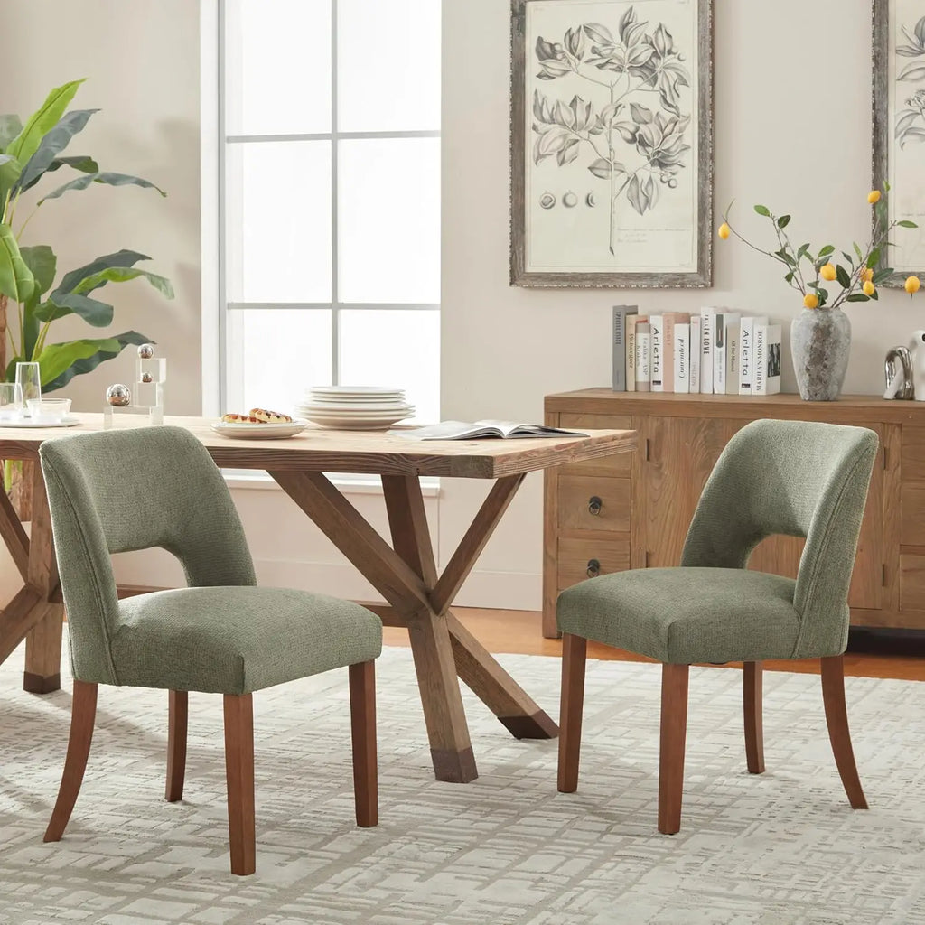 Wooden Upholstered Dining Chairs Set of 4