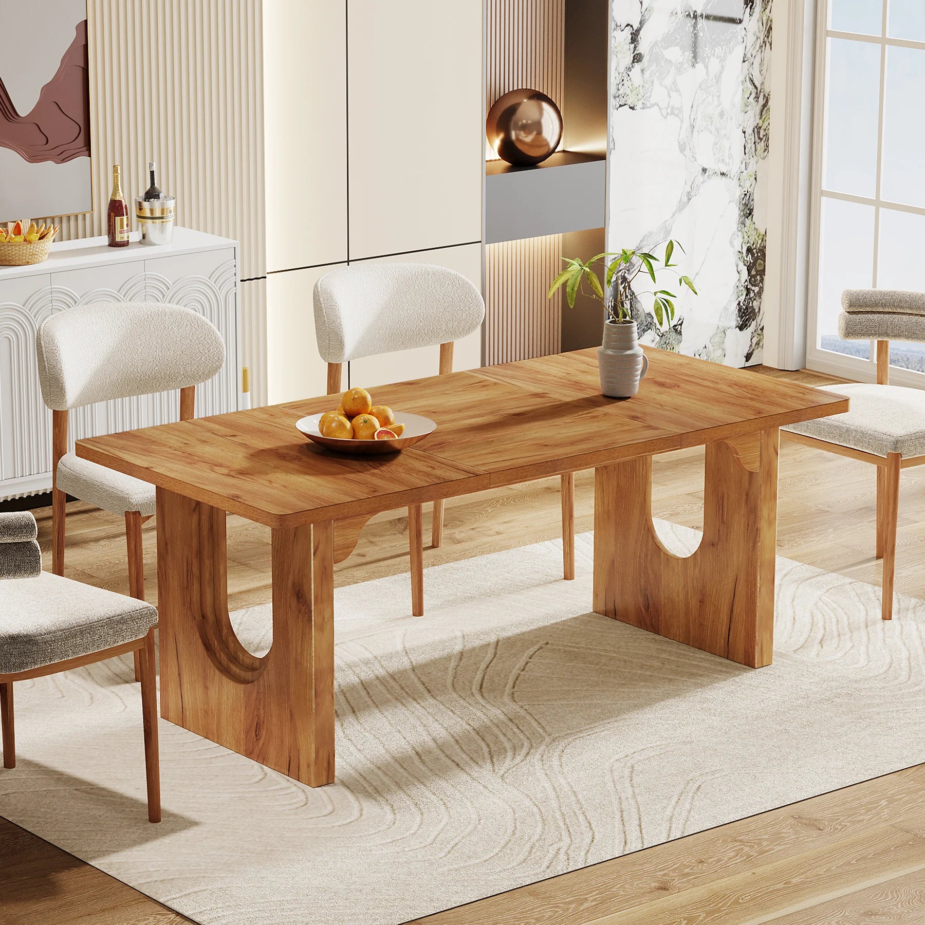 Tribesigns Modern Dining Table, 71" Large Kitchen Dining