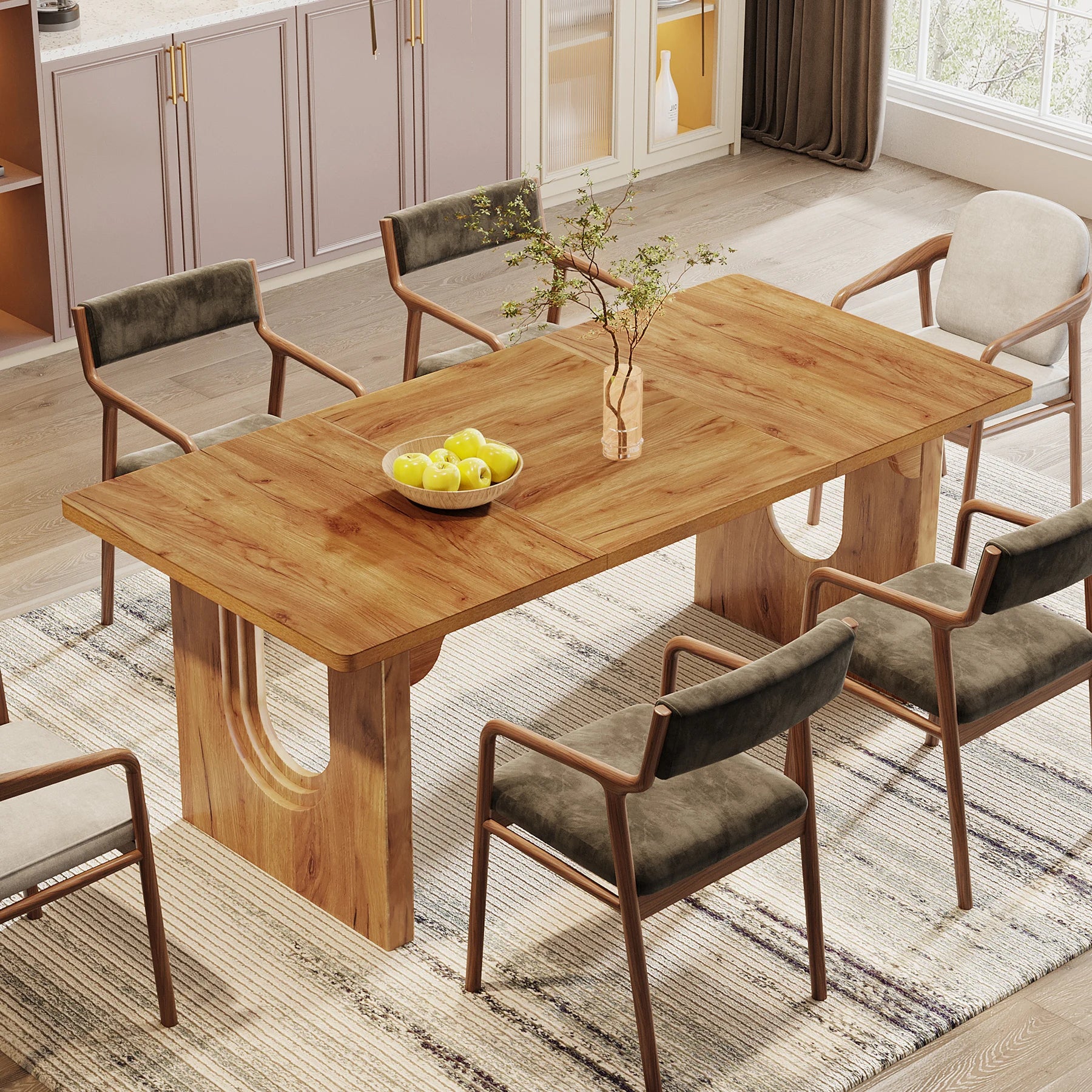 Tribesigns Modern Dining Table, 71" Large Kitchen Dining