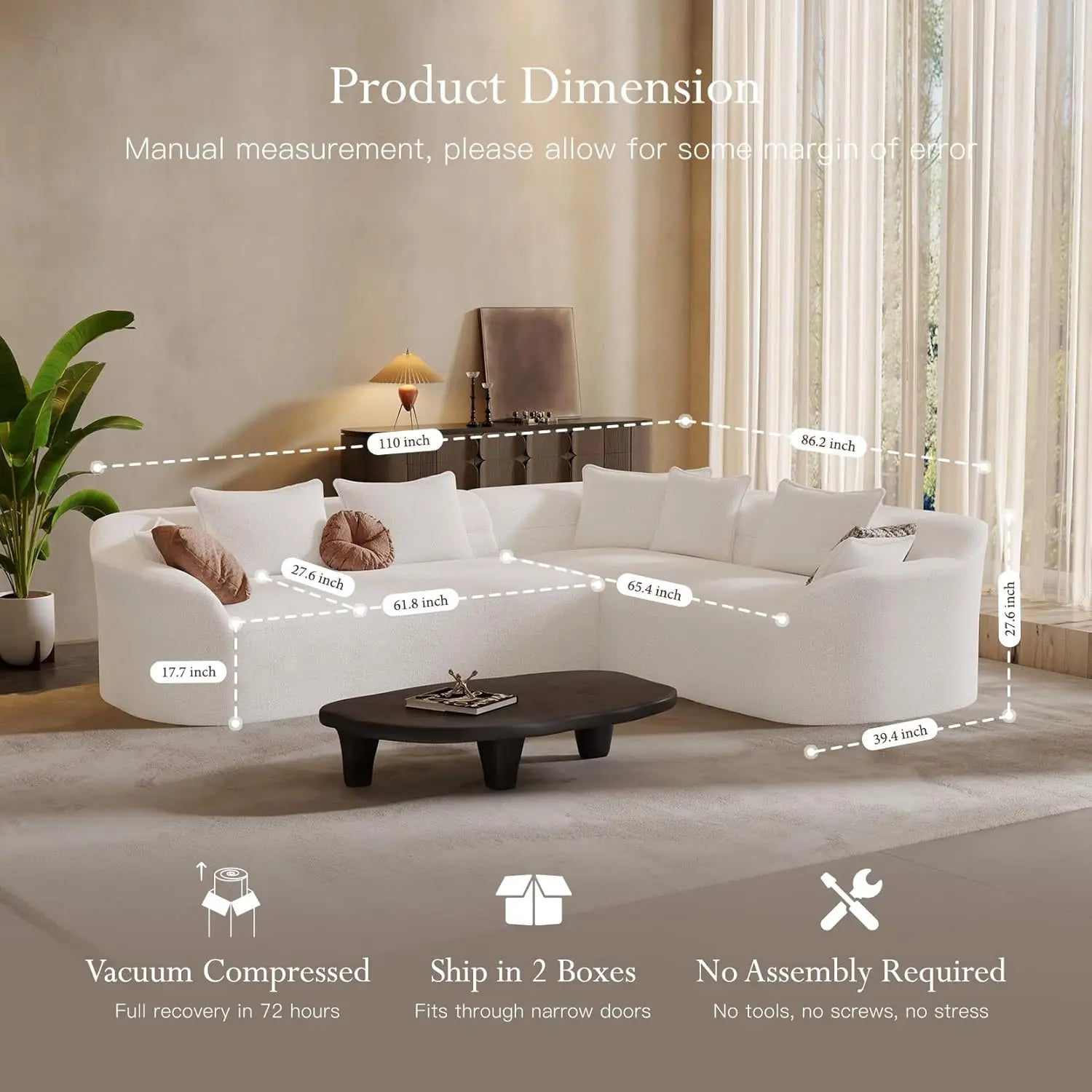 Modern Curved Sectional Cloud Sofa