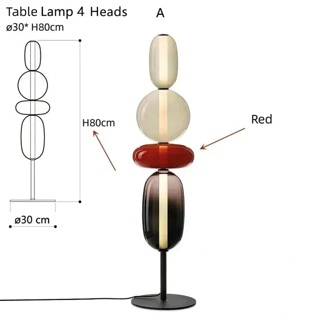 Modern Italian Colored Glass LED Floor Light