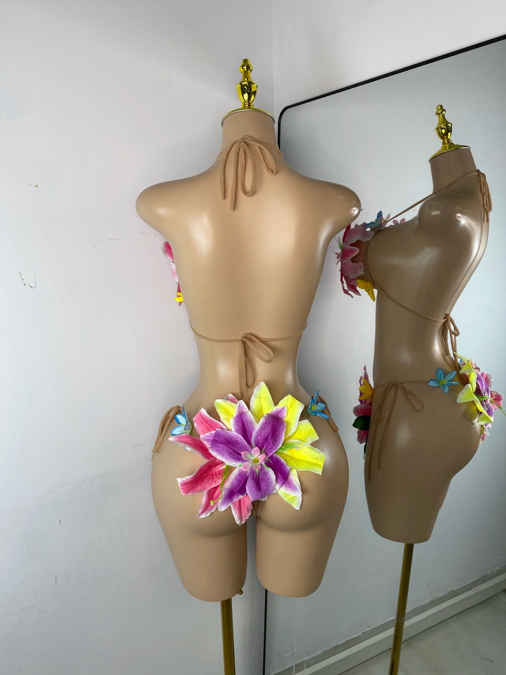Handmade Flower Two Piece Swimsuit