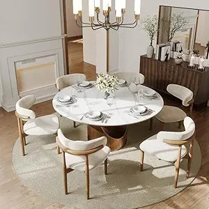 59" Round Dining Table for 4-6