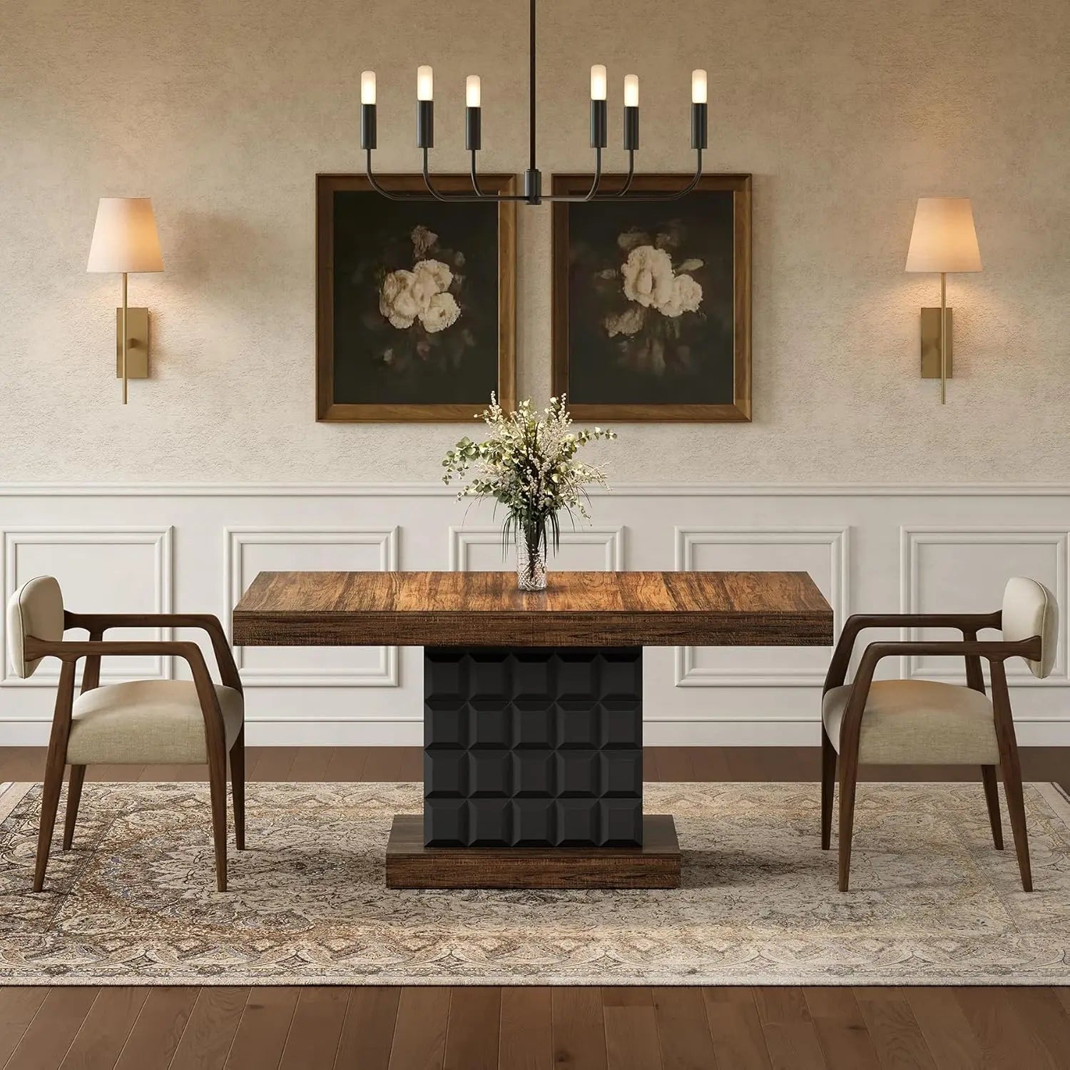 Modern Rectangular Dining Table for 4-6