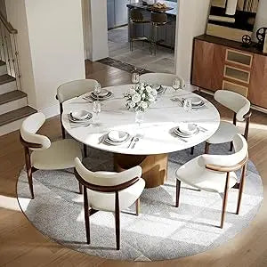 59" Round Dining Table for 4-6