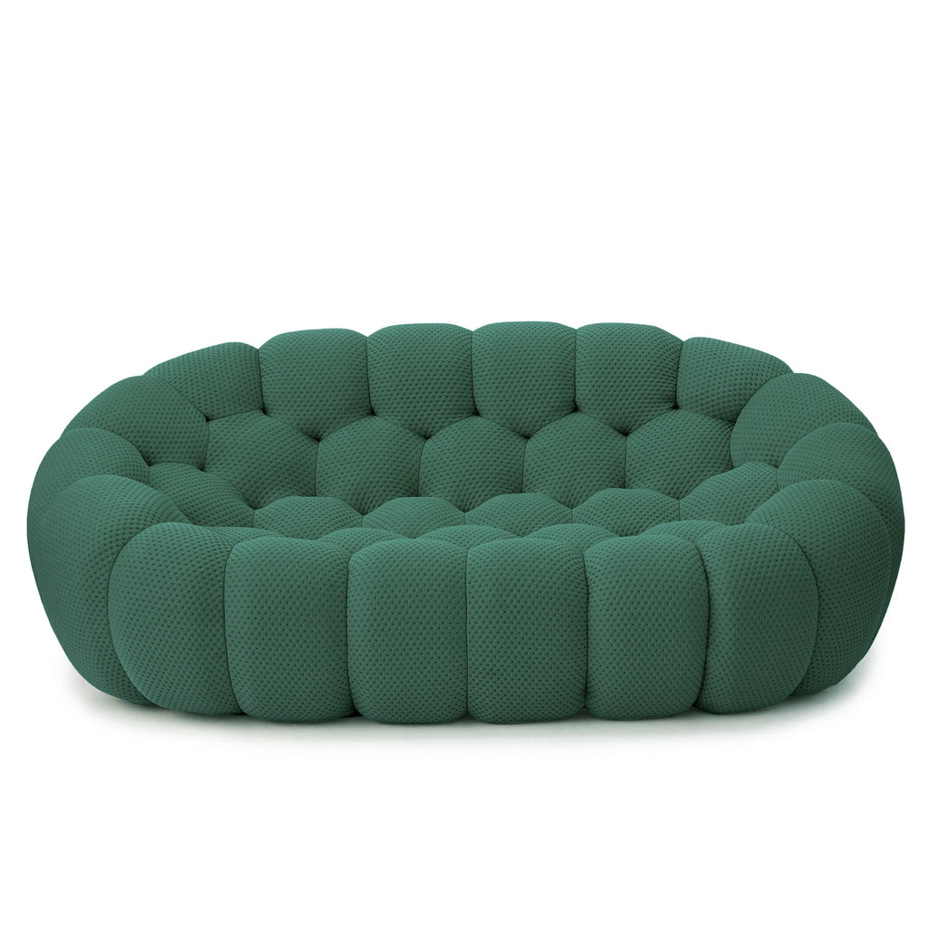 Sdorens 78'' Modern Curved Boneless Sofa Comfy 3D Knitted Fabric Loveseat Couch Football-Shaped.