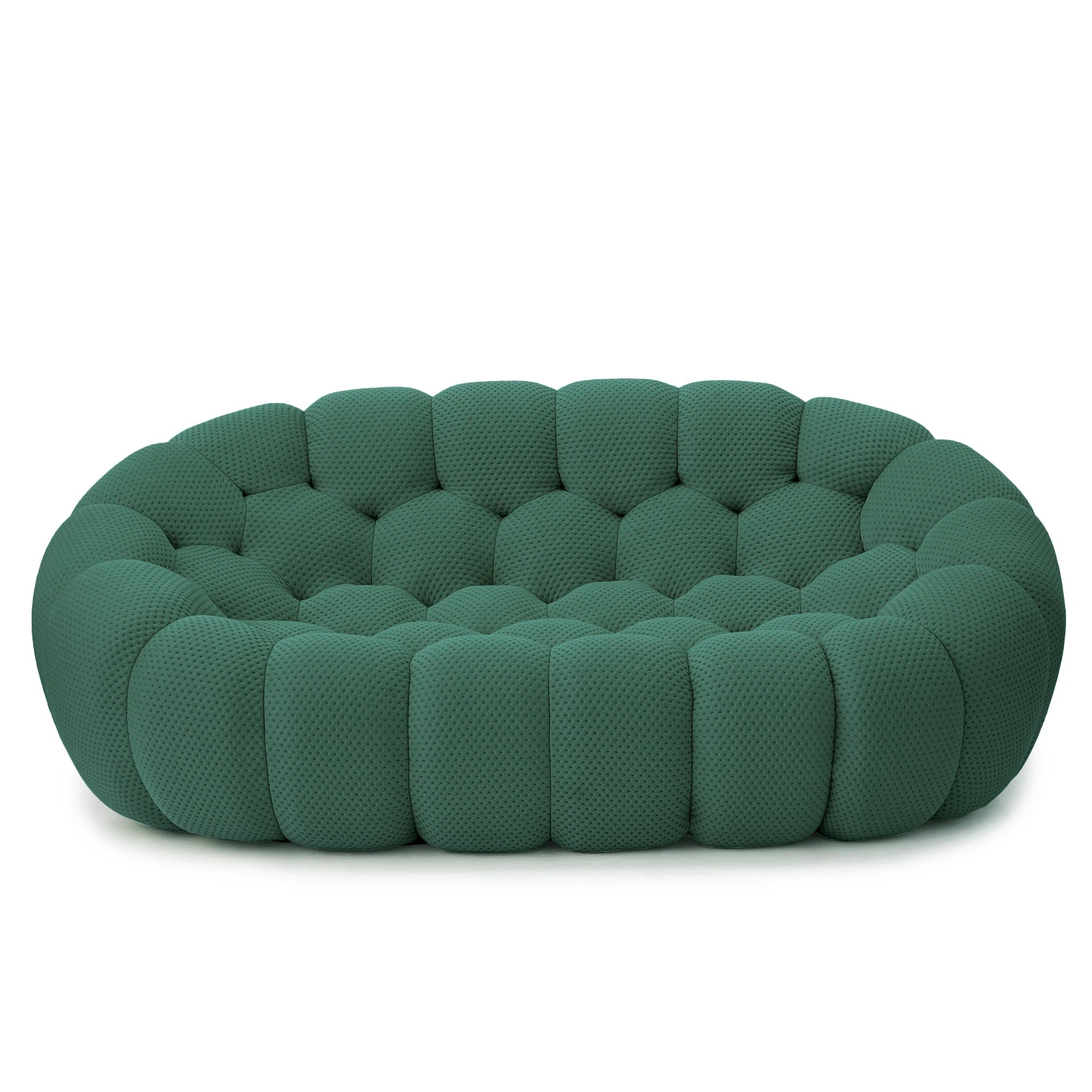 Sdorens 78'' Modern Curved Boneless Sofa Comfy 3D Knitted Fabric Loveseat Couch Football-Shaped.