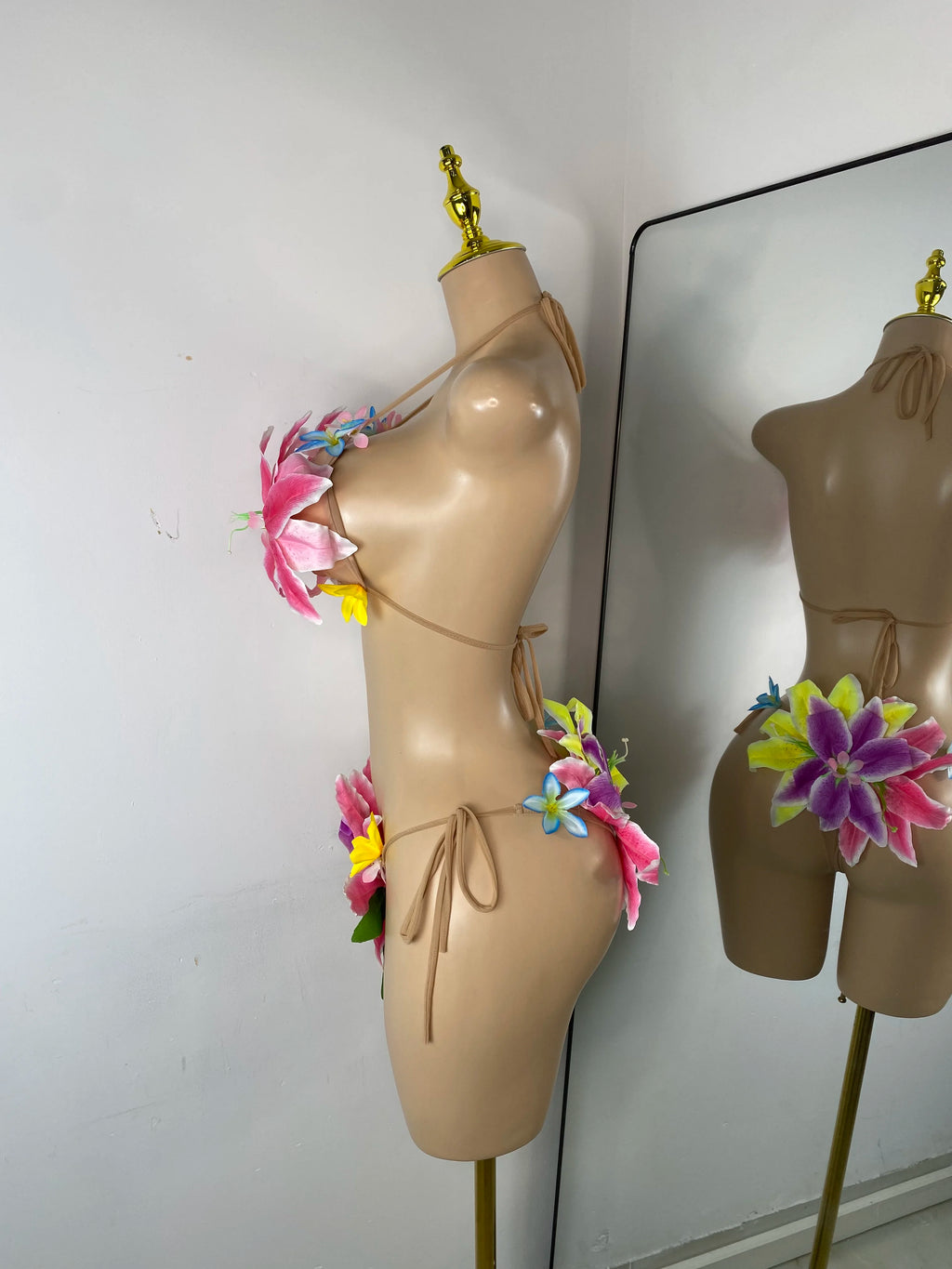 Handmade Flower Two Piece Swimsuit