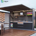 Outdoor kitchen shed, Weatherproof Modular Outdoor Kitchen with Barbecue and Sink for Garden Spaces