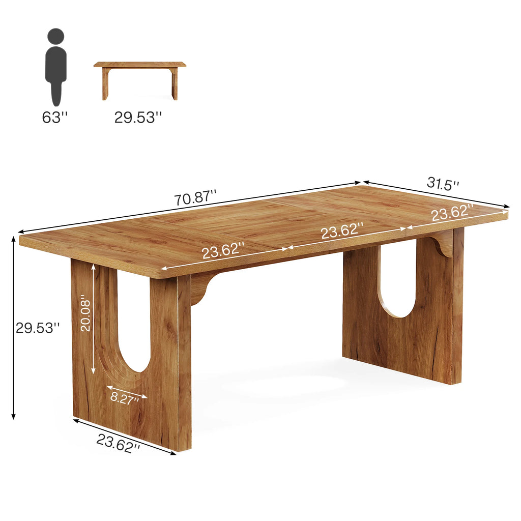 Tribesigns Modern Dining Table, 71" Large Kitchen Dining