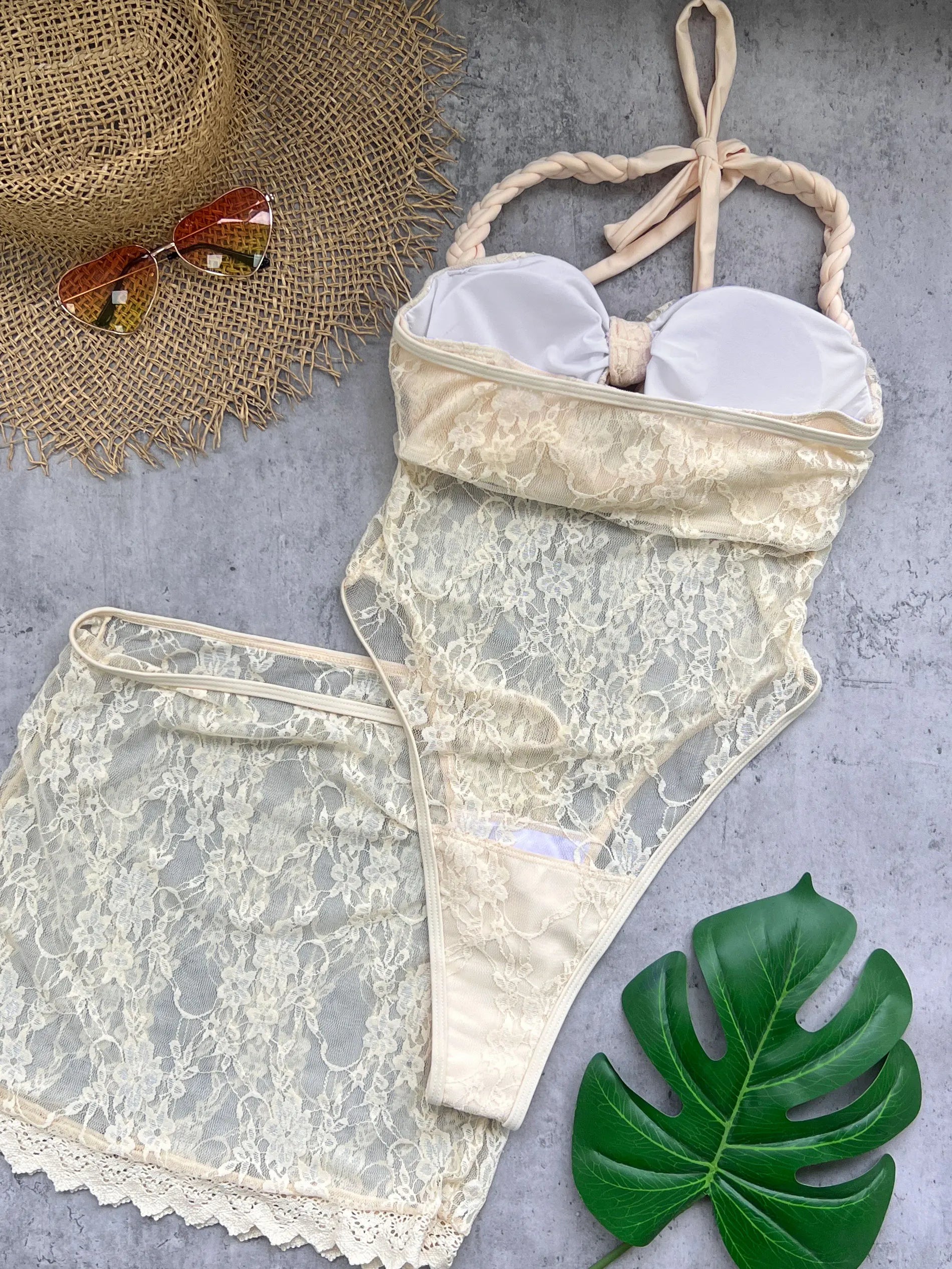 Buckle Off Shoulder Bikini With Skirt