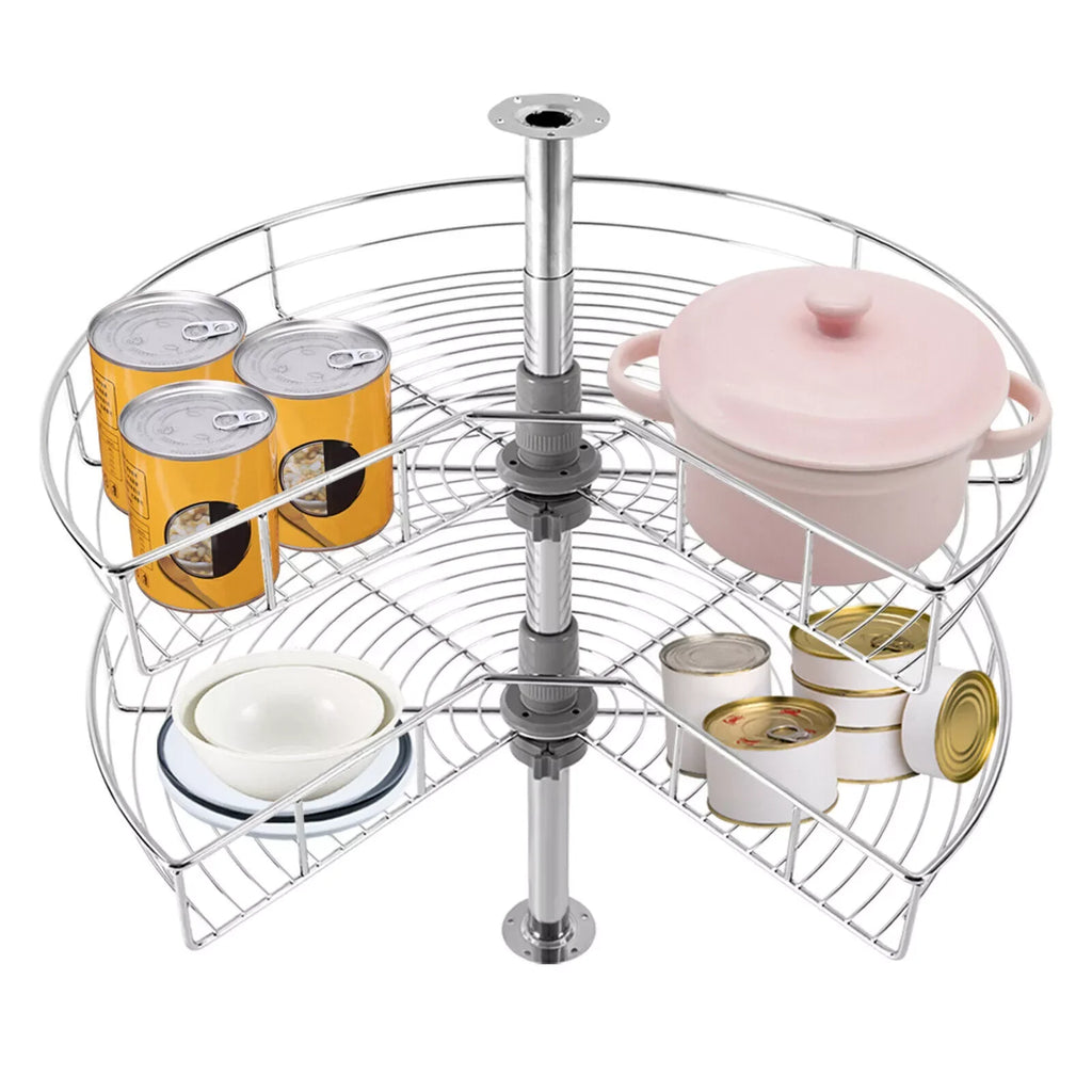 2-Shelf Base Cabinet Corner Organizer Rack