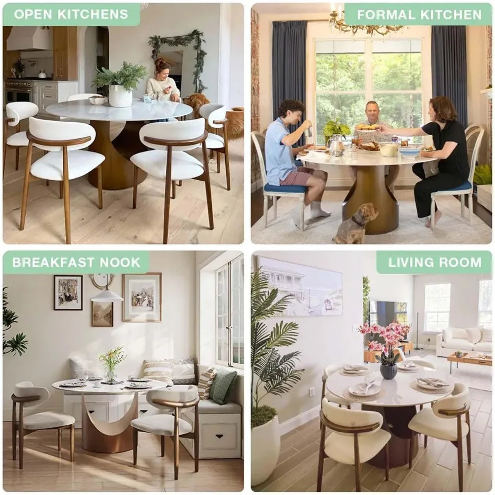 59" Round Dining Table for 4-6