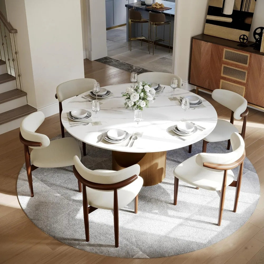 59" Round Dining Table for 4-6