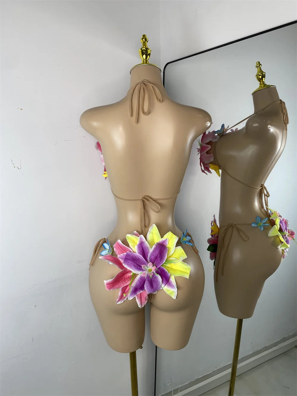 Handmade Flower Two Piece Swimsuit