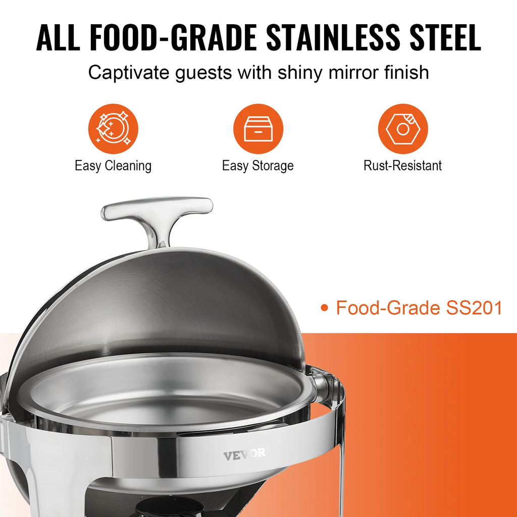 Top Chafing Dish Buffet Set 6 Qt 2 Pack Stainless Steel
