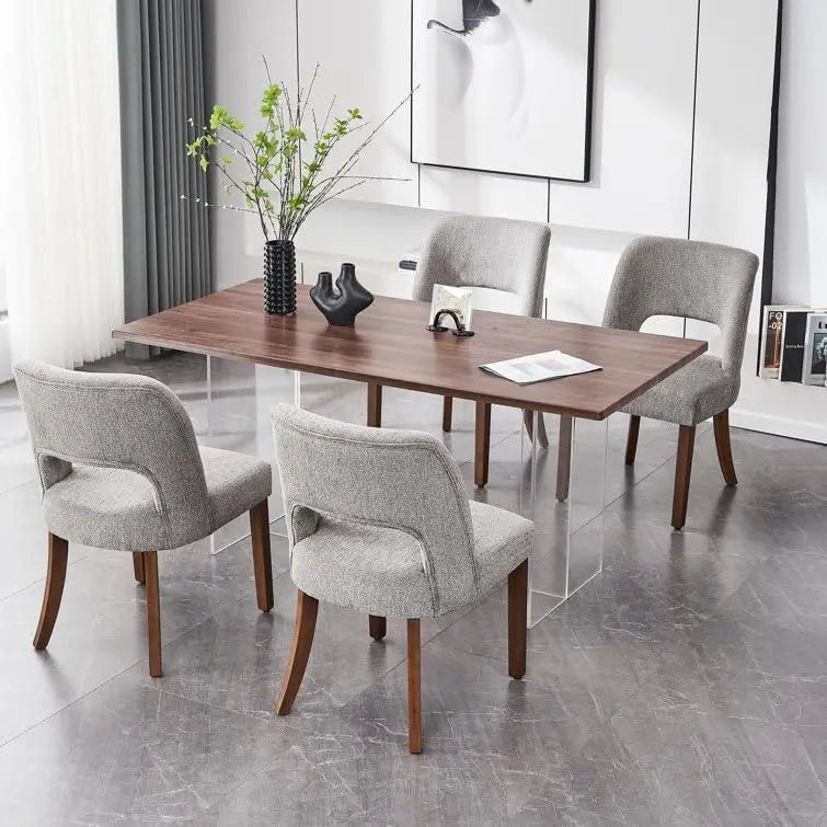 Wooden Upholstered Dining Chairs Set of 4