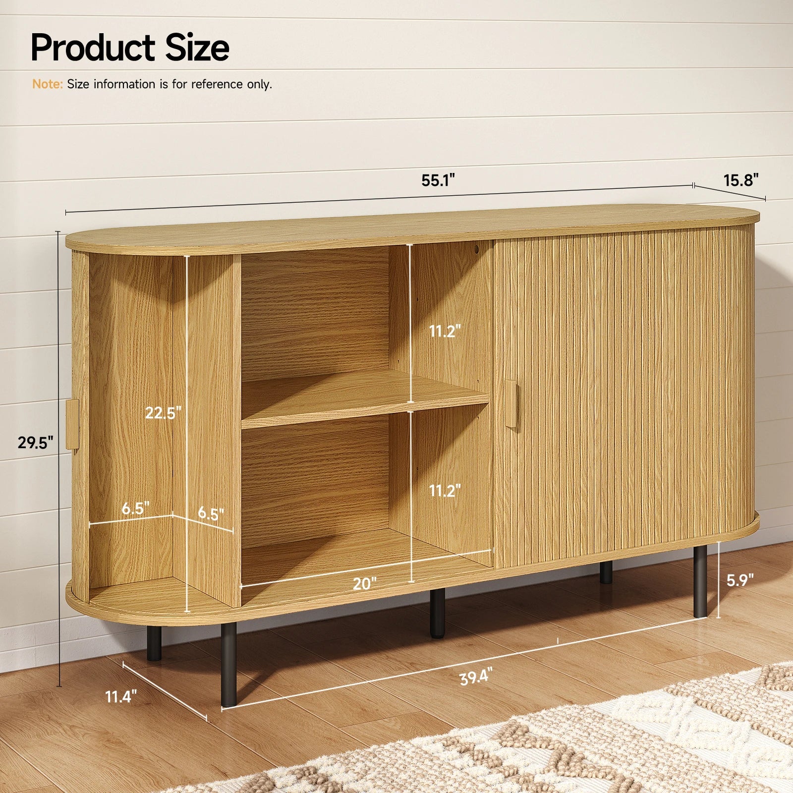 Sideboard Buffet Cabinet with Sliding Door