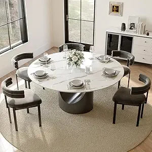 59" Round Dining Table for 4-6