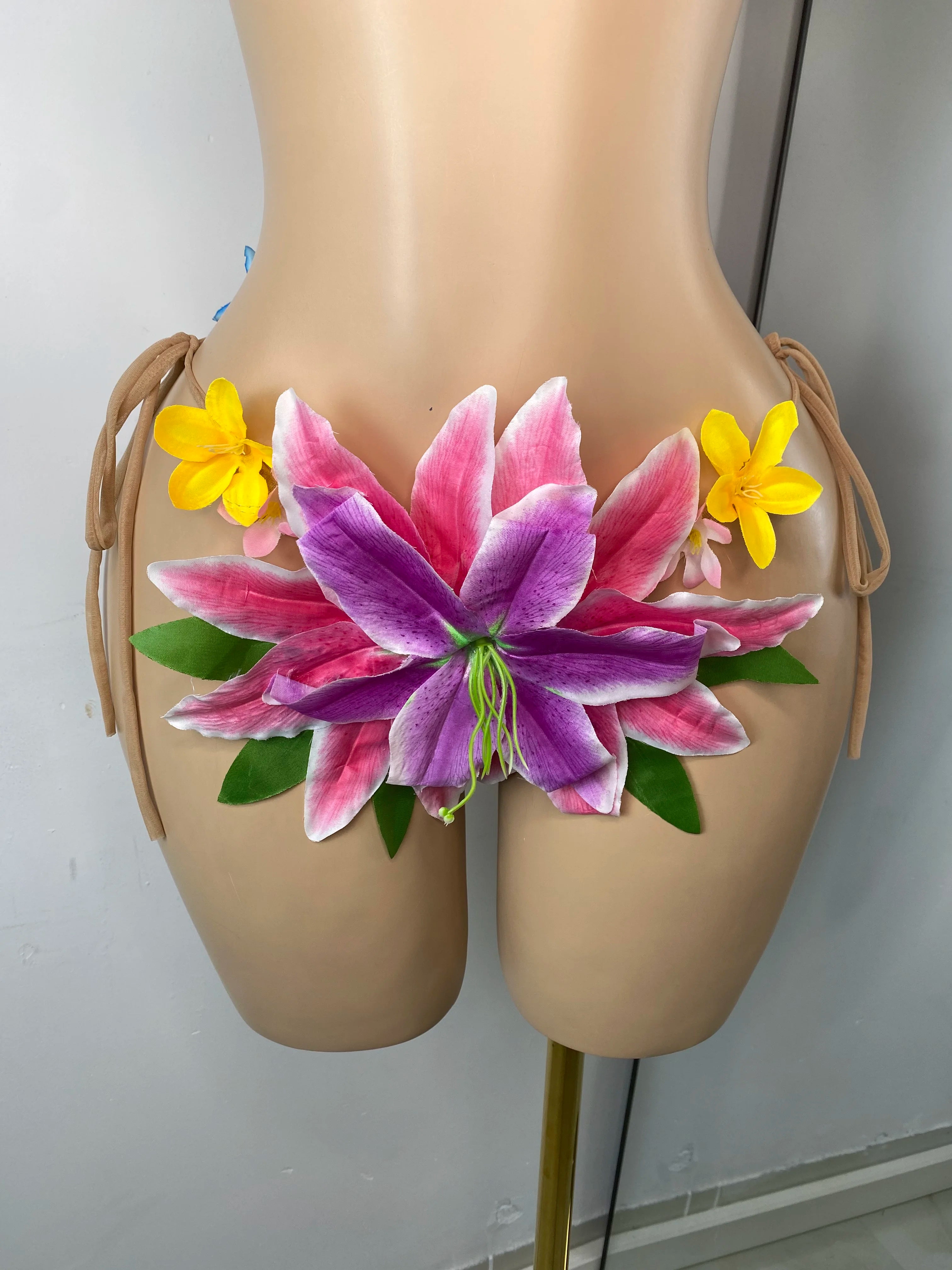 Handmade Flower Two Piece Swimsuit