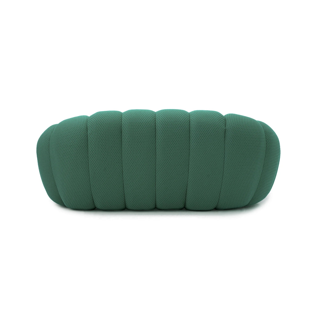 Sdorens 78'' Modern Curved Boneless Sofa Comfy 3D Knitted Fabric Loveseat Couch Football-Shaped.